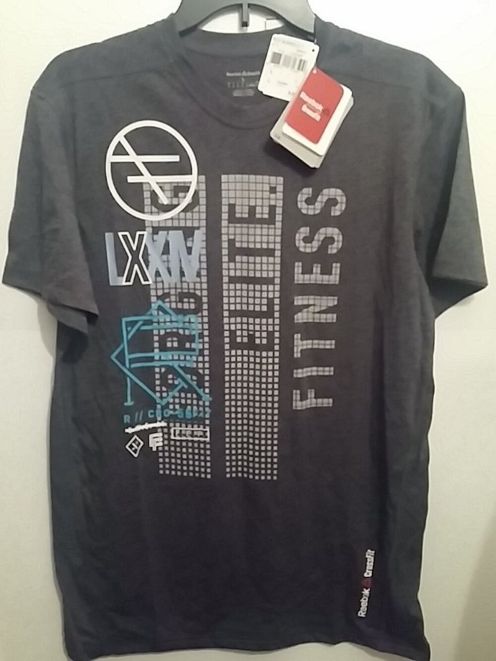 REEBOK Crossfit Shirt RCF BURNOUT BLACK TEE #B86642 Men's SIZE: LARGE NWT $55